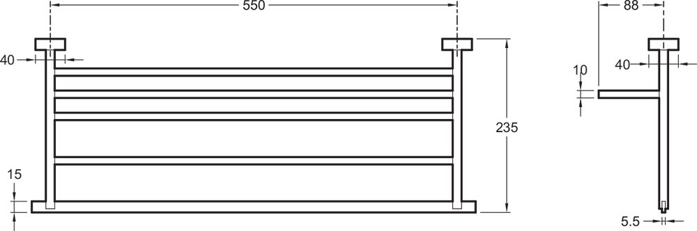 Полка для полотенец Jacob Delafon Mecanique E77882-CP Хром