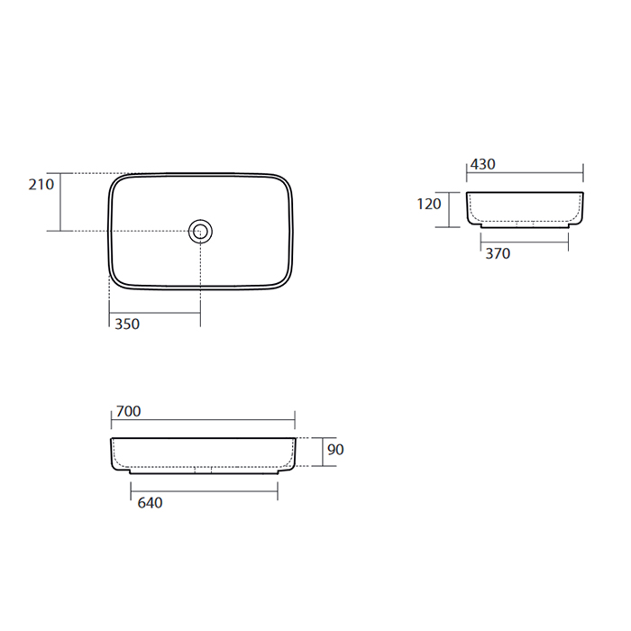 Раковина накладная 70см Kerasan Tribeca 460231 черный матовый