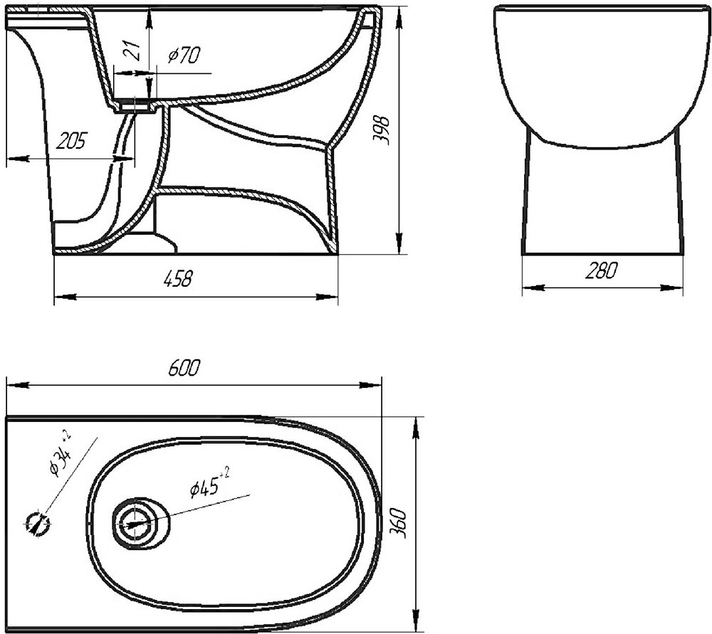 Биде напольное Sanita luxe Art