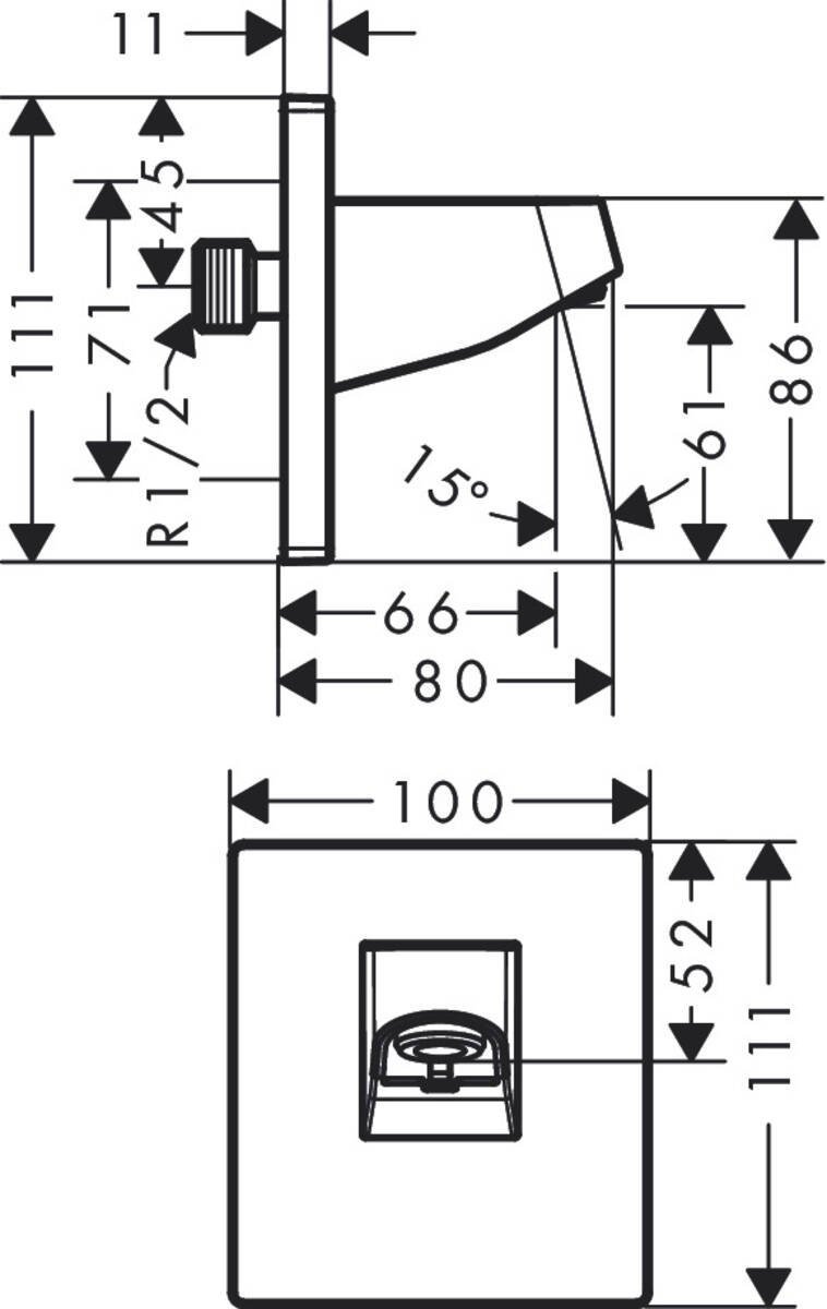 Кронштейн для верхнего душа Hansgrohe Pulsify 24139670 черный матовый