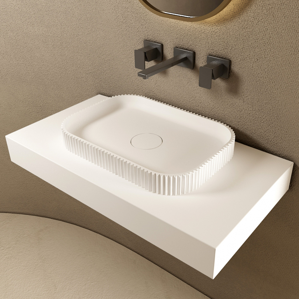 Раковина накладная 50см ABBER Stein AS2602 белый