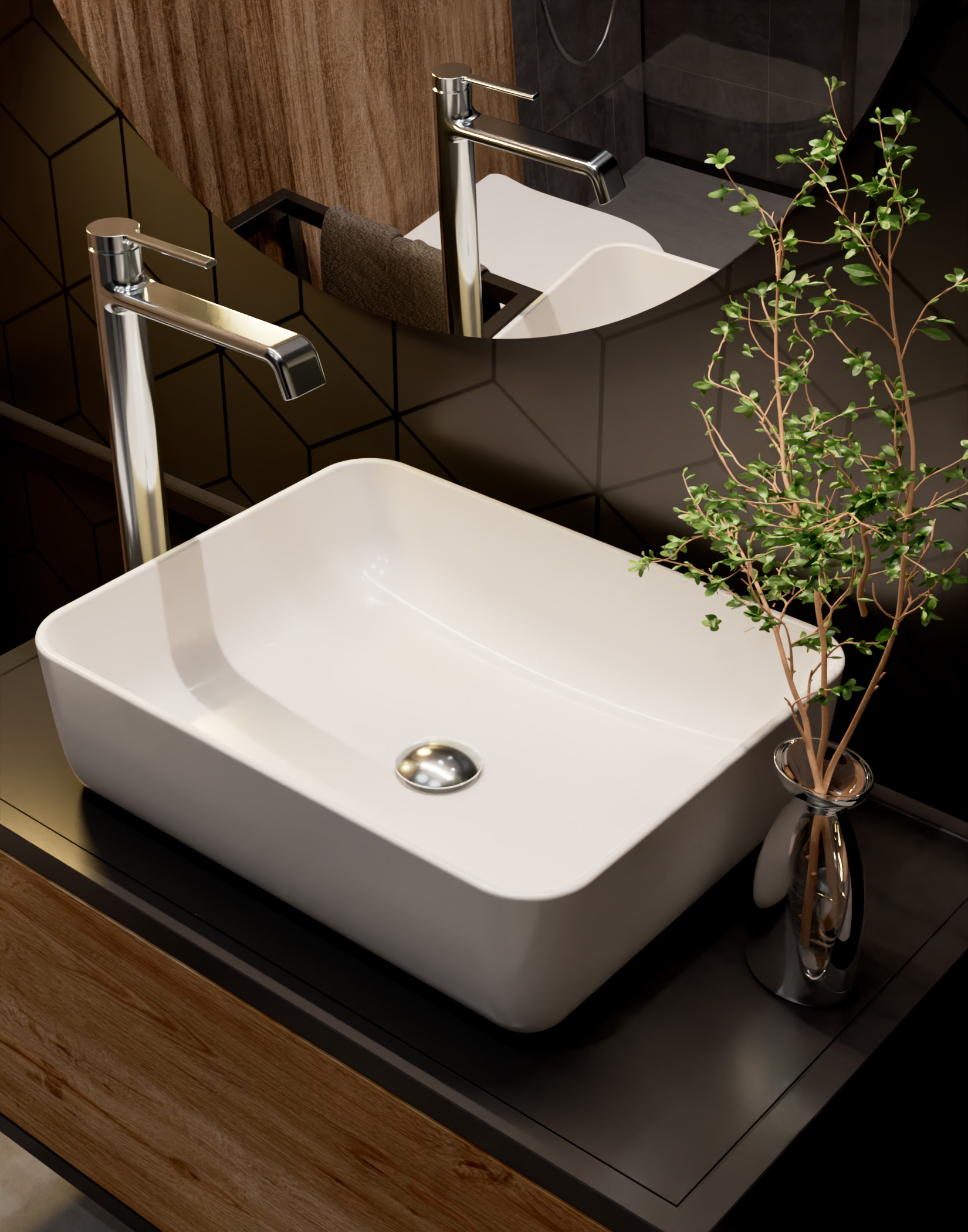 Смеситель для раковины AQUAme Asti AQM6414CR хром