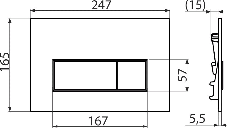 Кнопка смыва AlcaPlast THIN M576 белый матовый