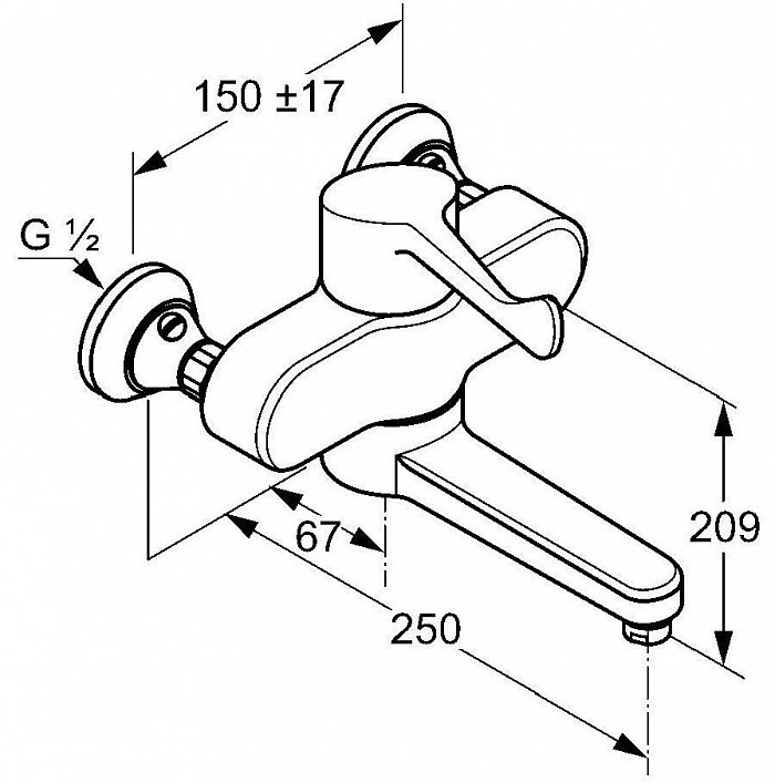 Смеситель для душа Kludi Medi Care 349210524 хром