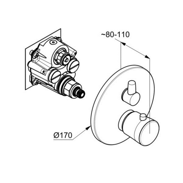 Термостат для ванны с душем Kludi Balance 528308775 хром/черный матовый
