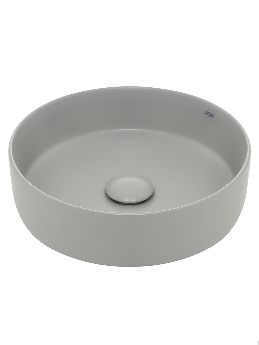 Раковина накладная 35.5см AQUAme AQM5012MFG серый матовый