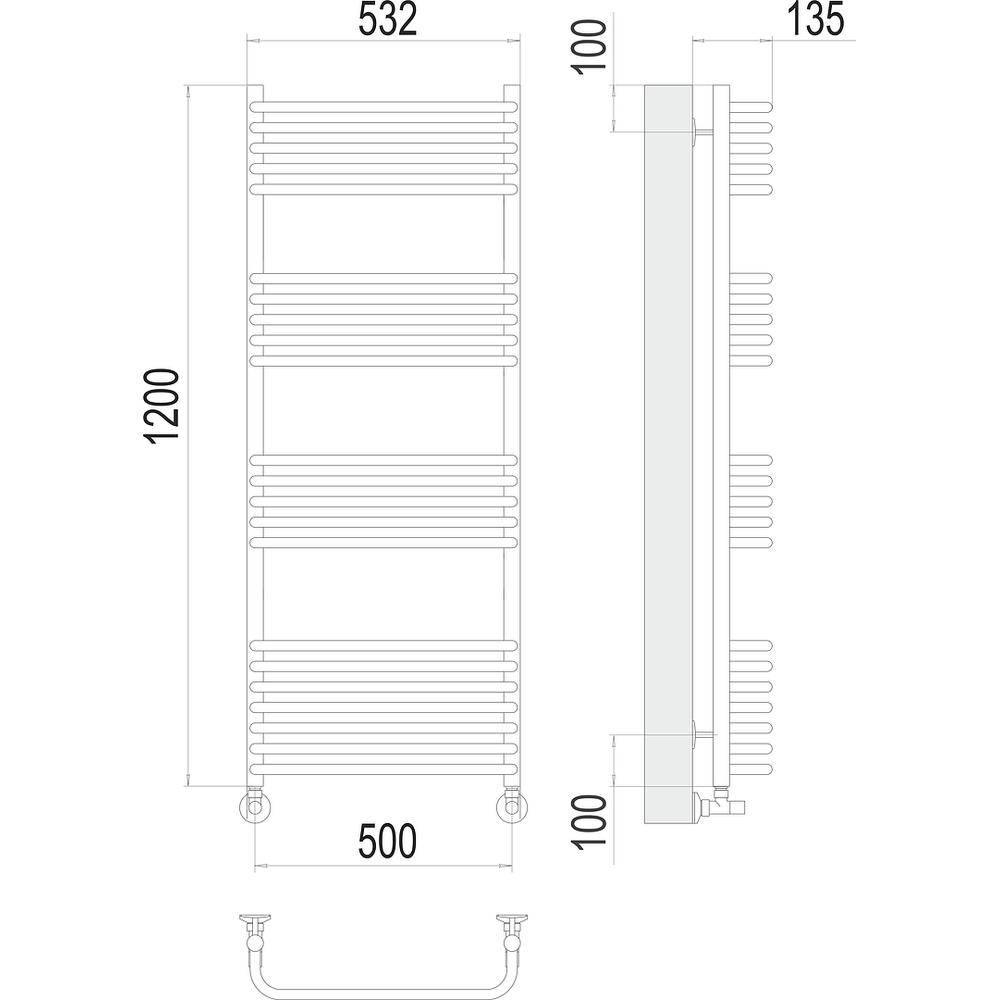 Полотенцесушитель водяной Terminus Стандарт П22 50х120