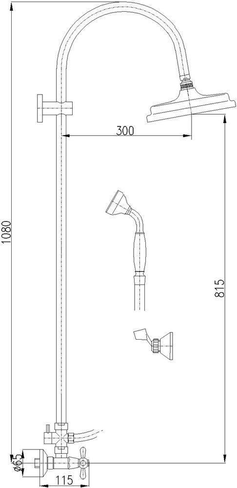 Душевая стойка Rav Slezak Morava retro MK181.5/3