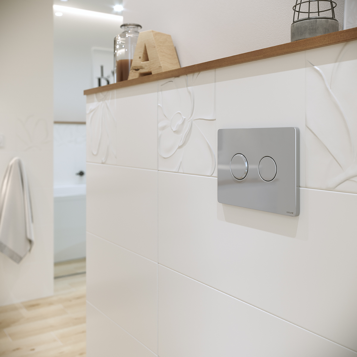 Кнопка смыва пневматическая Cersanit ACCENTO P-BU-ACN-CIR/Cg хром глянцевый