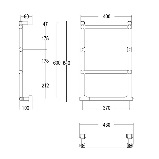 Полотенцесушитель электрический Margaroli Sole 5123704CRNB 64х40см хром