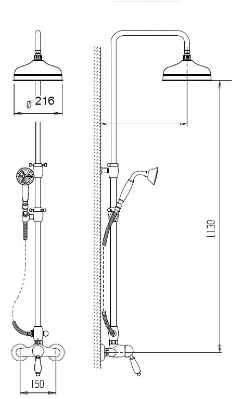 Душевая стойка Cezares GIUBILEO-CD-01 хром
