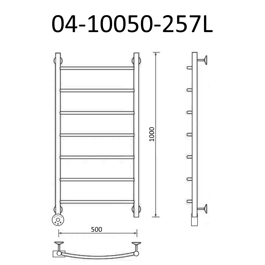 Полотенцесушитель электрический Маргроид Вид 4 100х50 хром