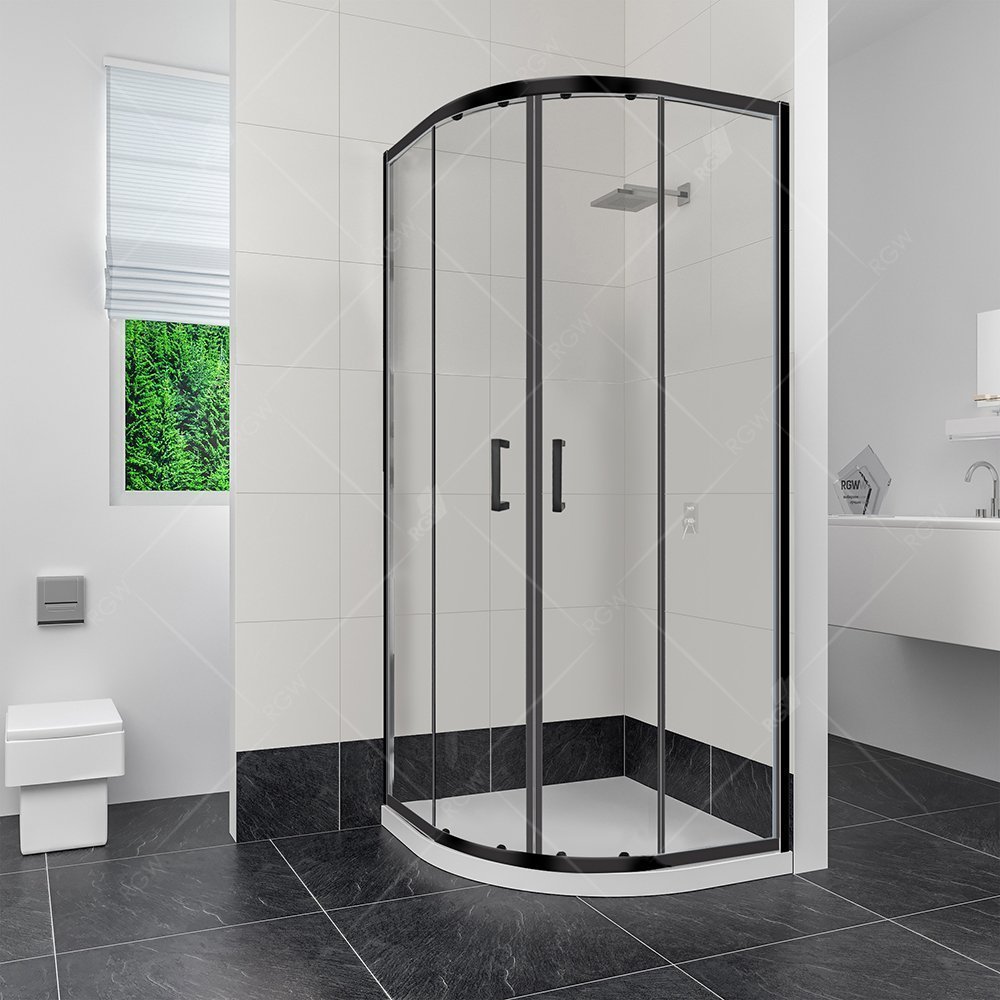 Душевой угол RGW Classic 80x80x185 профиль черный, стекло прозрачное