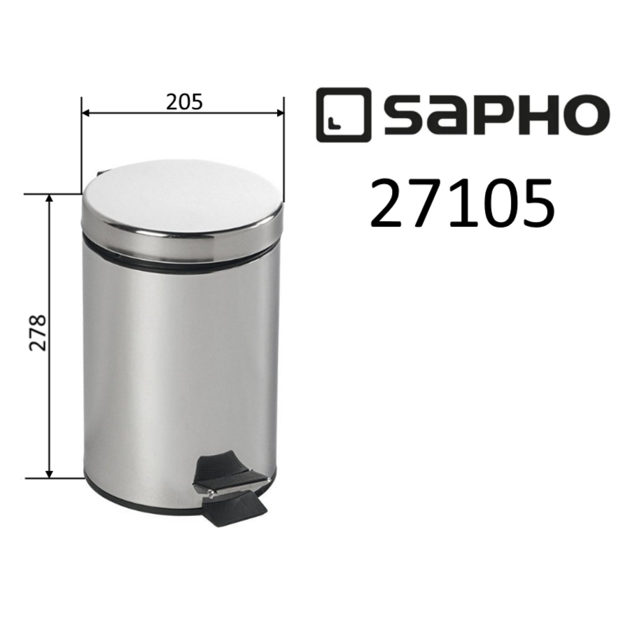 Мусорное ведро Sapho SIMPLE LINE 27105 хром