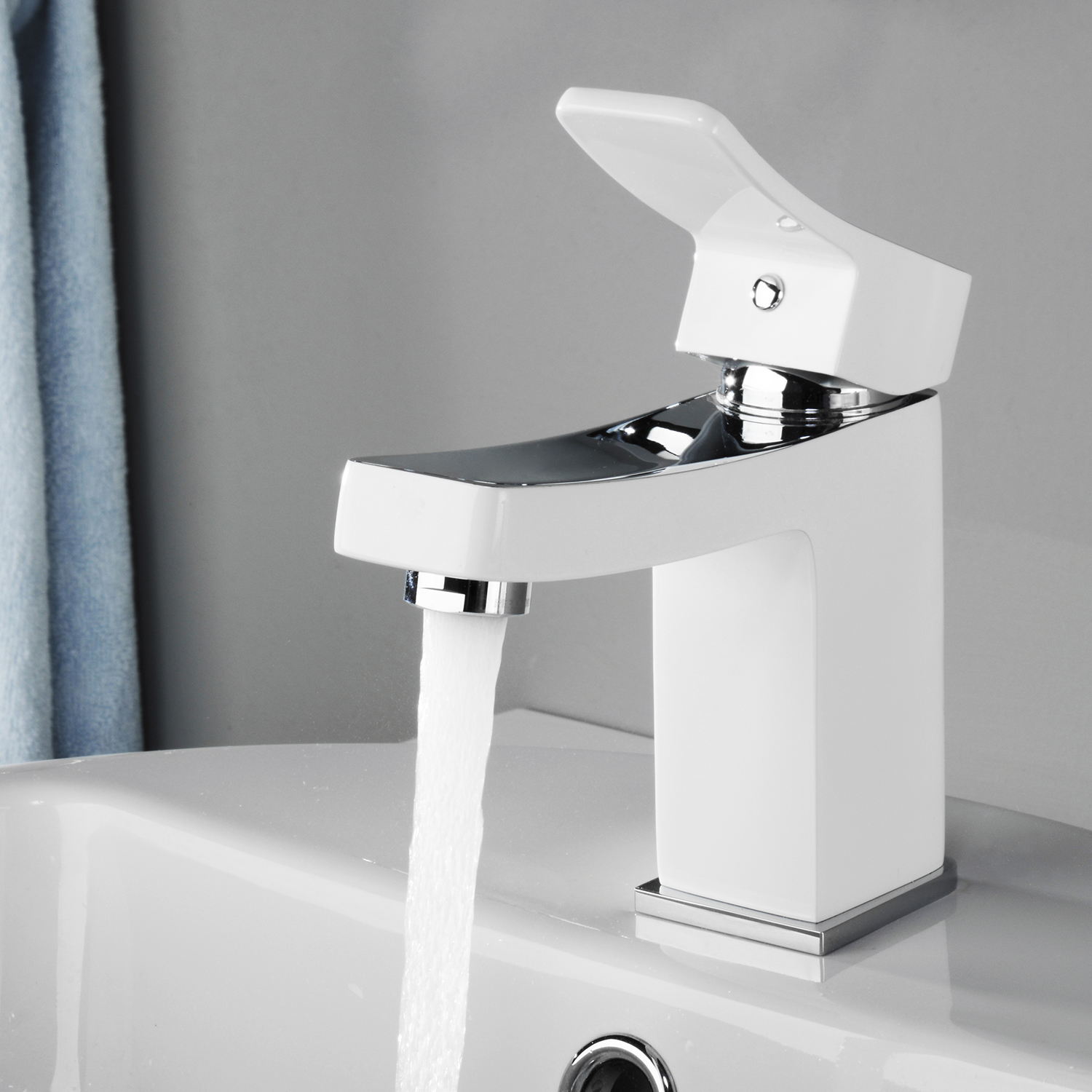 Смеситель для раковины WasserKraft Aller 1063WHITE хром/белый