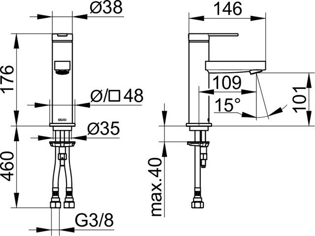 Смеситель для раковины Keuco IXMO FLAT 59502013100 хром