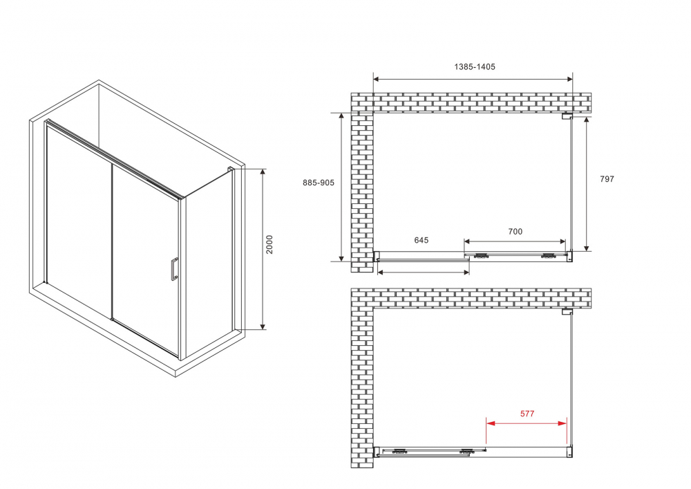 Душевой уголок ABBER Komfort AG93140-S92
