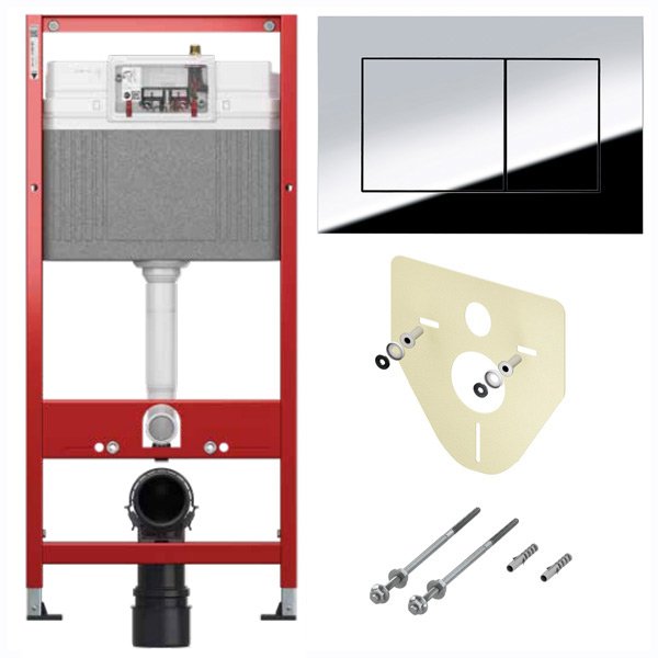 Готовое решение (4 в 1) для подвесных унитазов TECE Profil 9400412 хром глянцевый