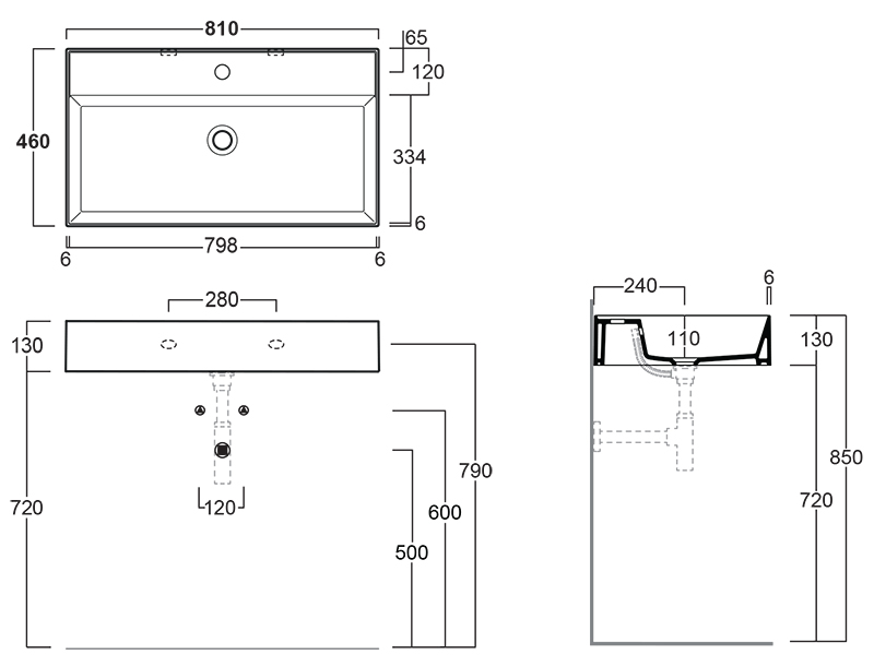 Раковина 80см Simas Agile AG81 белый