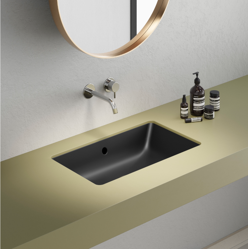 Раковина встраиваемая сверху/снизу 60см GSI Kube X 895326 черный матовый