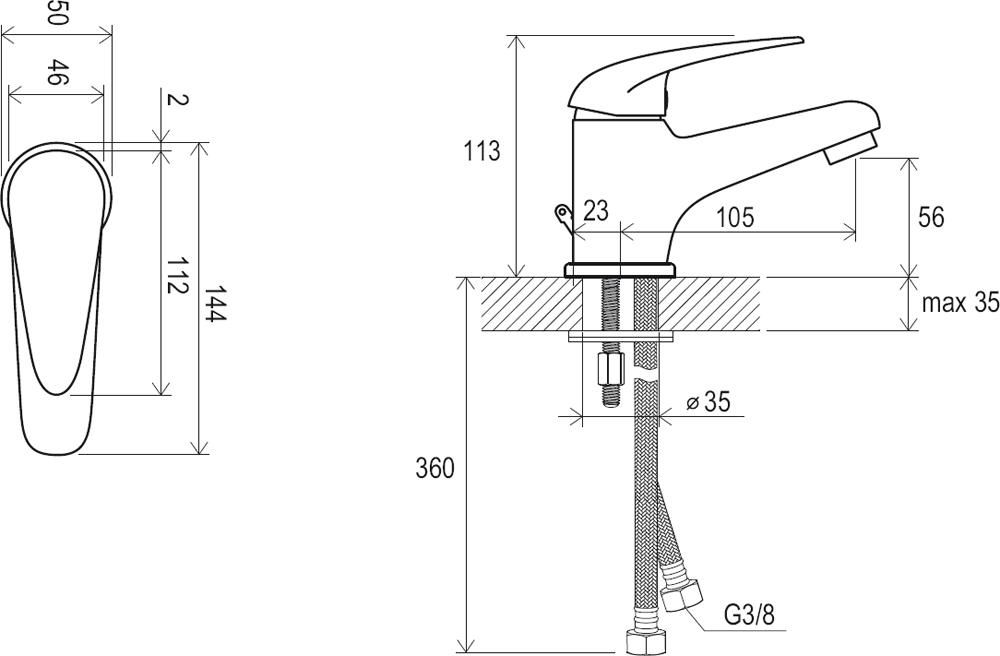 Смеситель для раковины Ravak Suzan X070002 хром
