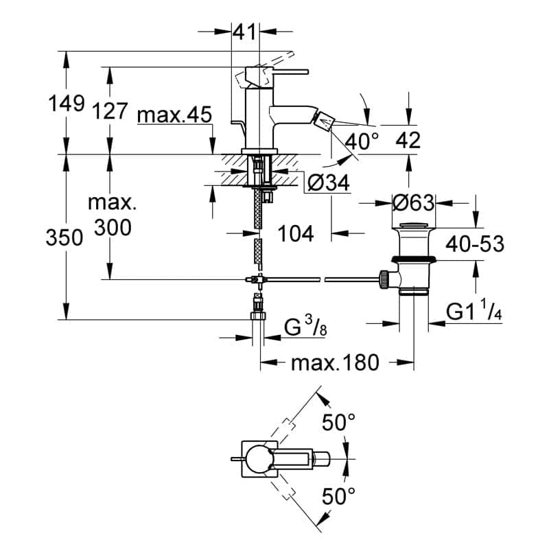 Смеситель для биде Grohe Allure 32147000 хром