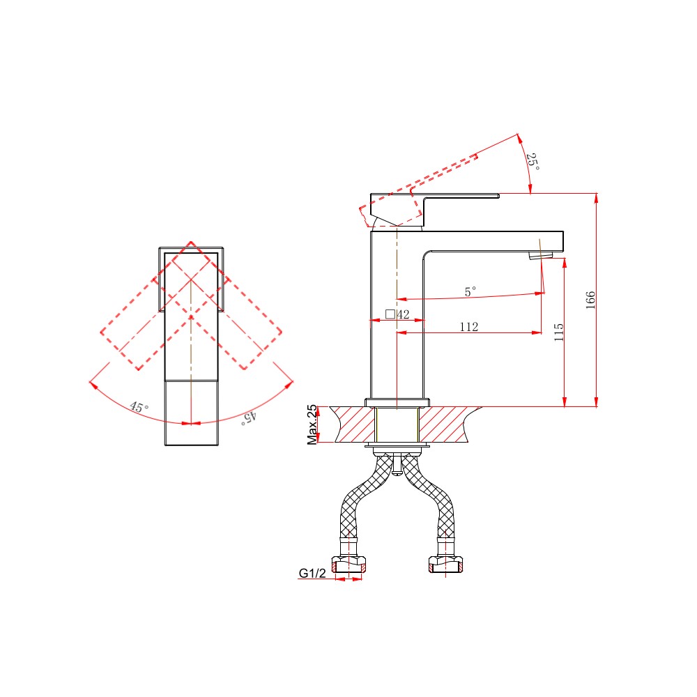 Смеситель для раковины D&K Bayern.Liszt DA1512105, черный