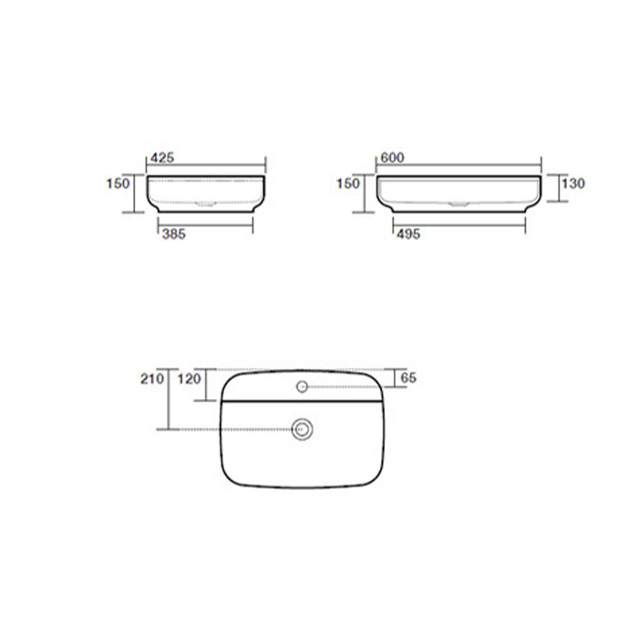 Раковина накладная 60см Kerasan Tribeca 514001*1 белый