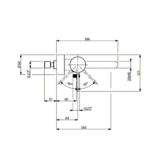 Смеситель для ванны с душем Villeroy & Boch Dawn TVT10650115161 хром