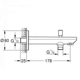 Излив для душа Grohe Bauedge 13390000 хром