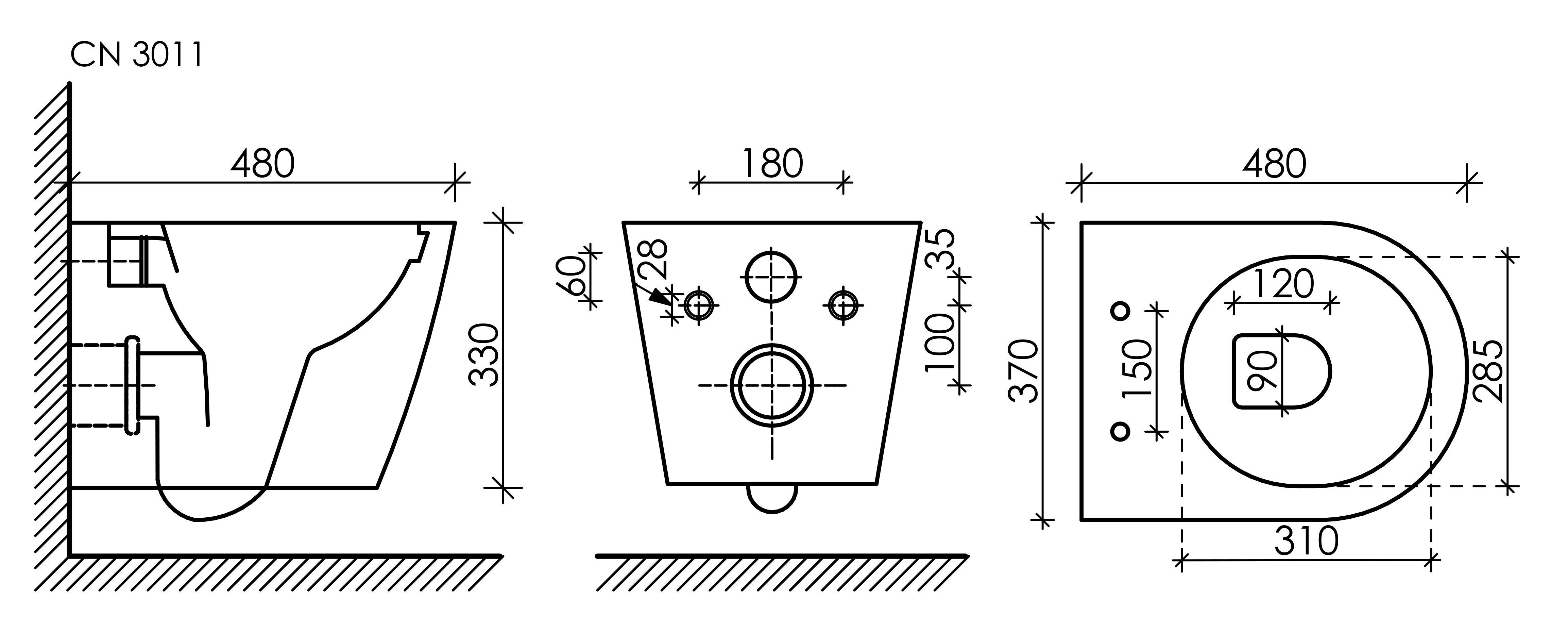 Унитаз подвесной Ceramica Nova Metropol CN3011 белый