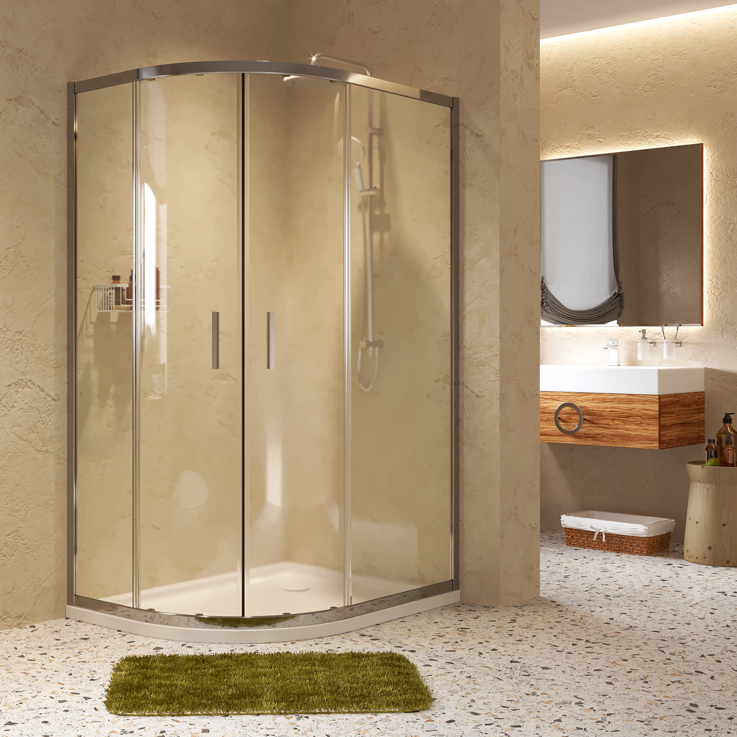 Душевой угол WasserKraft Lippe 45S24 120x90x190, профиль хром, стекло прозрачное