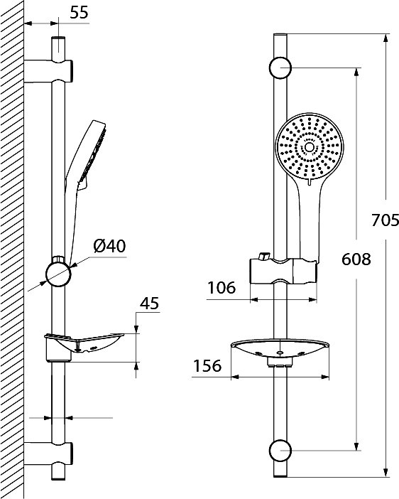 Душевой гарнитур Iddis Aquajoy AQU3F00I16 Хром