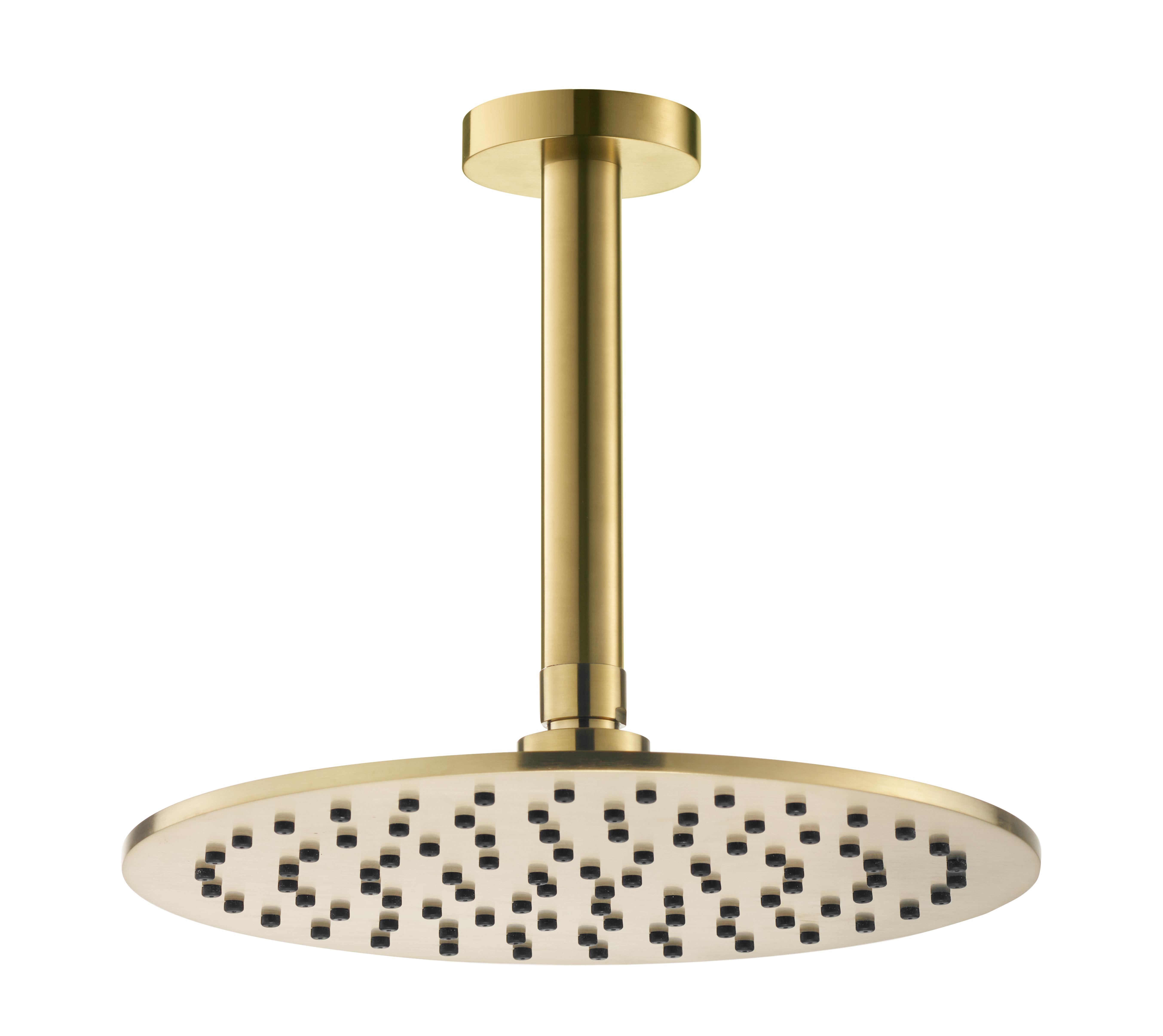 Потолочный (кронштейн 15см) верхний душ 25см Benesque Lumiere 22010504 латунь брашированная