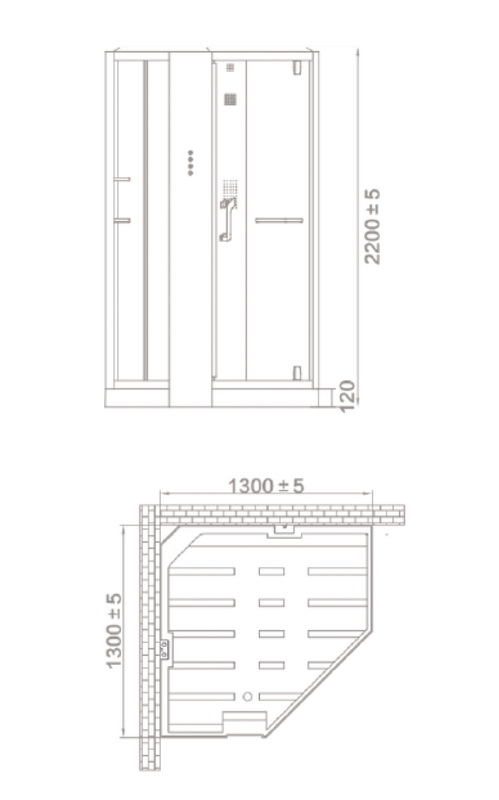 Душевая кабина Orans 89106W0 130x130x220 профиль белый, стекло прозрачное