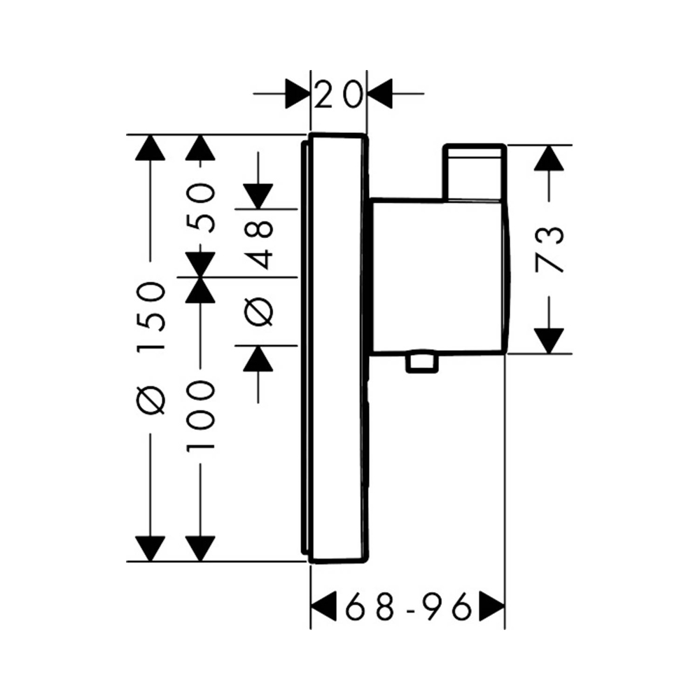 Термостат для душа на 1 потребитель Hansgrohe ShowerSelect S 15742000 хром