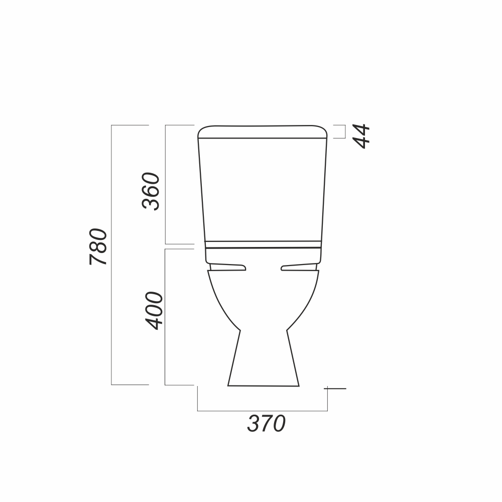 Унитаз-компакт Sanita Стандарт эконом SDTSACC01090112 с бачком и стандартным сиденьем