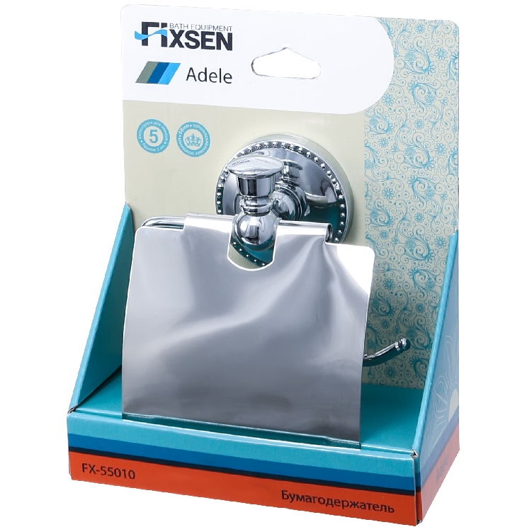 Держатель туалетной бумаги Fixsen Adele FX-55010 с крышкой Хром