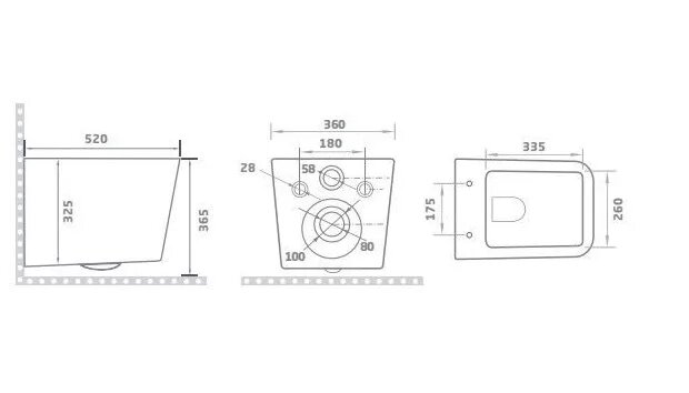 Унитаз подвесной GID Tr2144BM безободковый, черный матовый