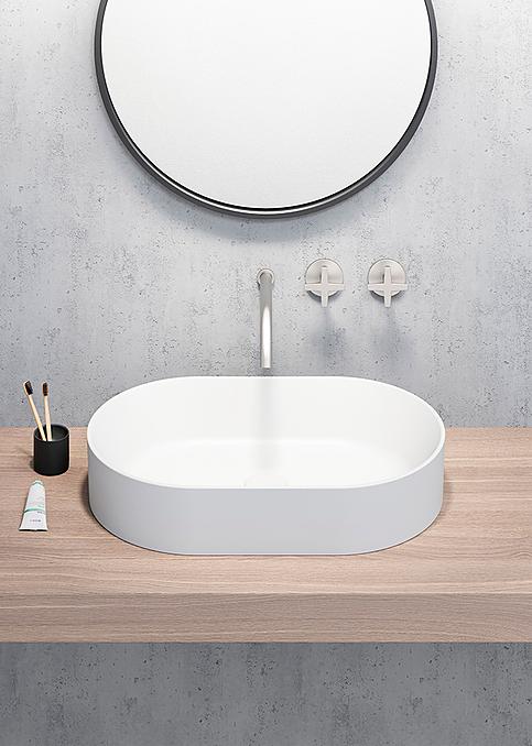 Раковина накладная 60см GSI Kube X 945811 белая