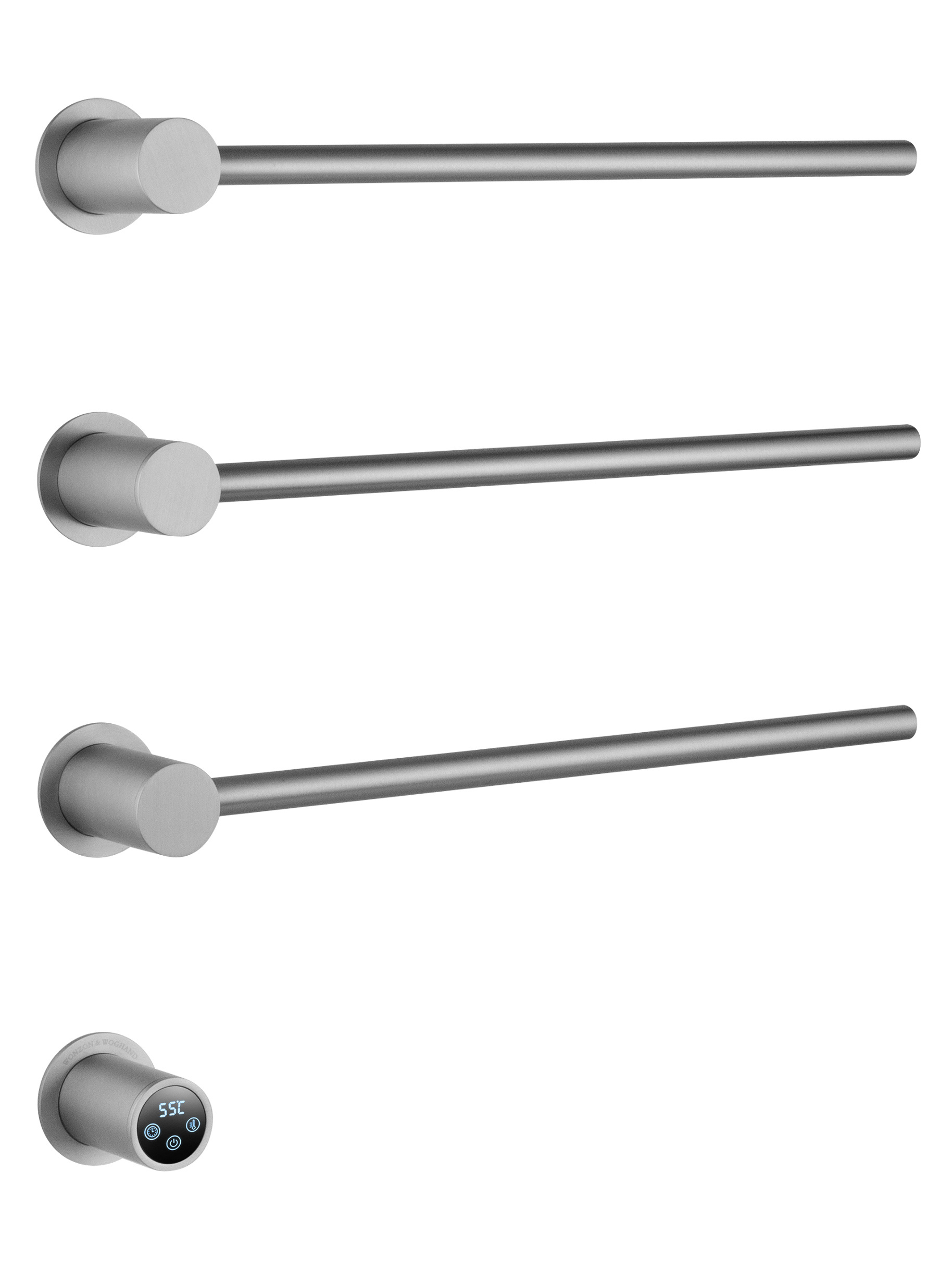 Полотенцесушитель электрический встраиваемый WONZON & WOGHAND HAMBURG, Брашированный никель (WW-AL313-BR)