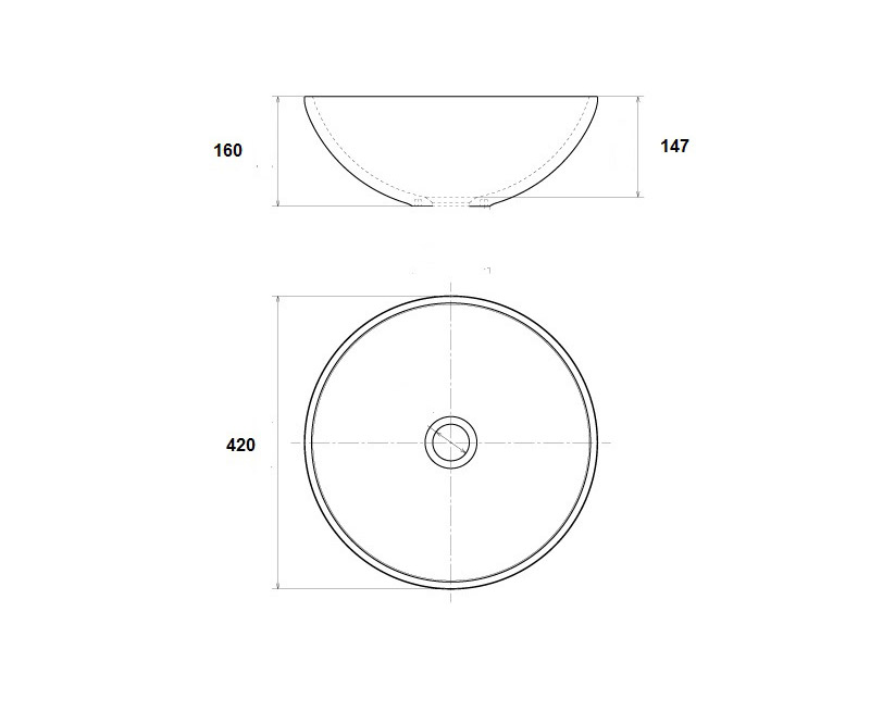 Раковина чаша Bronze de Luxe Melody 2241, белый/синий