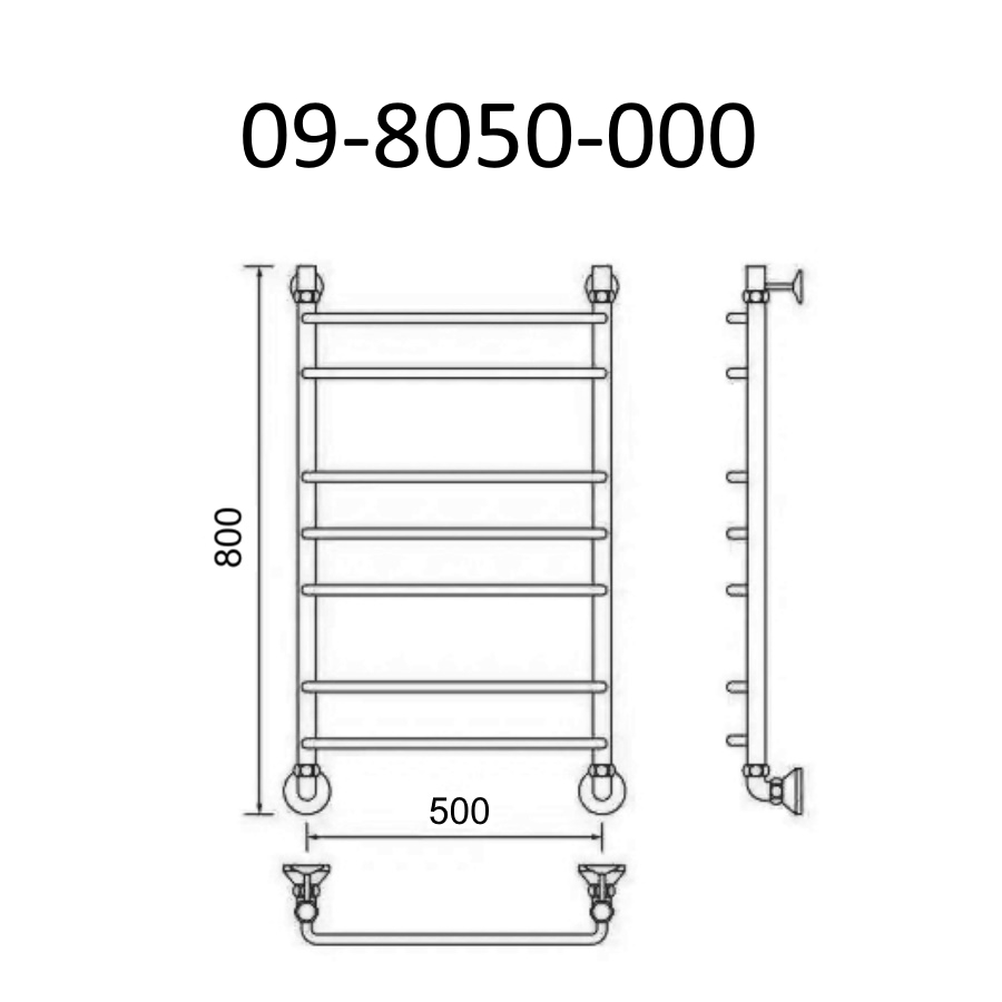 Полотенцесушитель водяной Маргроид Вид 9 80х50 хром