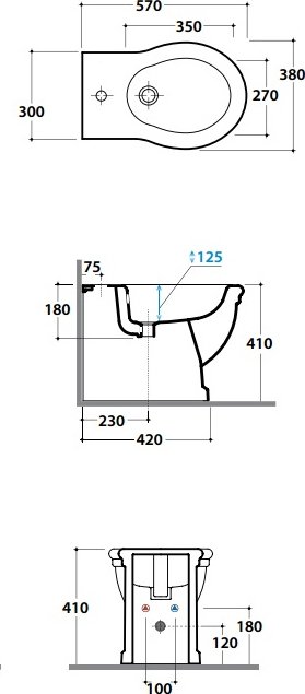 Биде напольное Globo Paestum PA026.BI*1