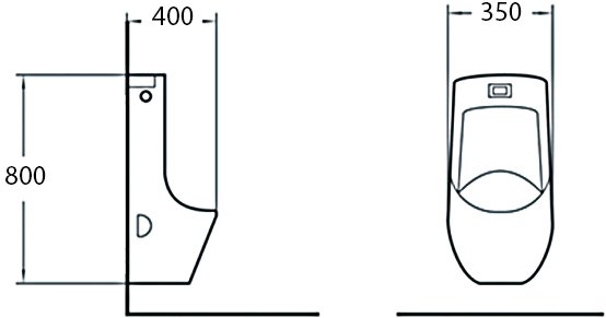 Писсуар подвесной SantiLine  SL-6002 белый, скрытый подвод воды