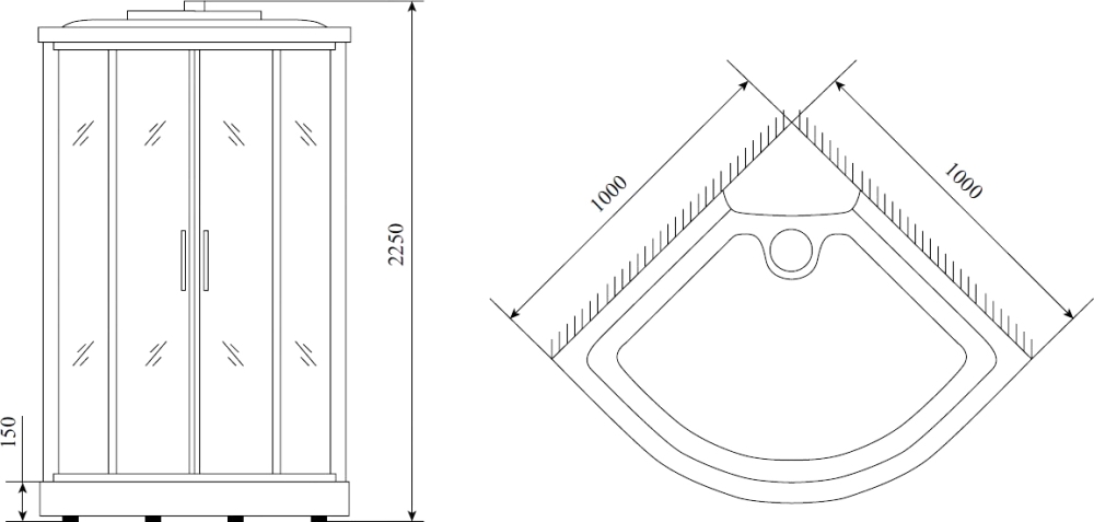 Душевая кабина Timo Lux T-7701 100x100x220 профиль хром глянцевый, стекло прозрачное