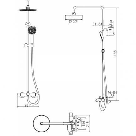 Душевая система Bravat Waterfall F639114C-A3-RUS Хром
