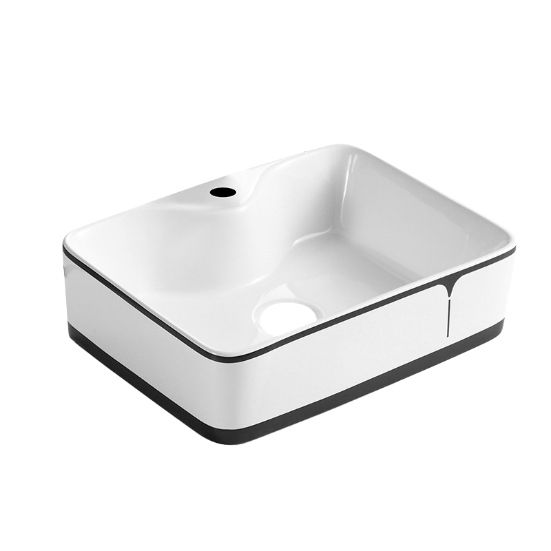 Раковина накладная 49см Point Аврора PN43103WB белый/черный