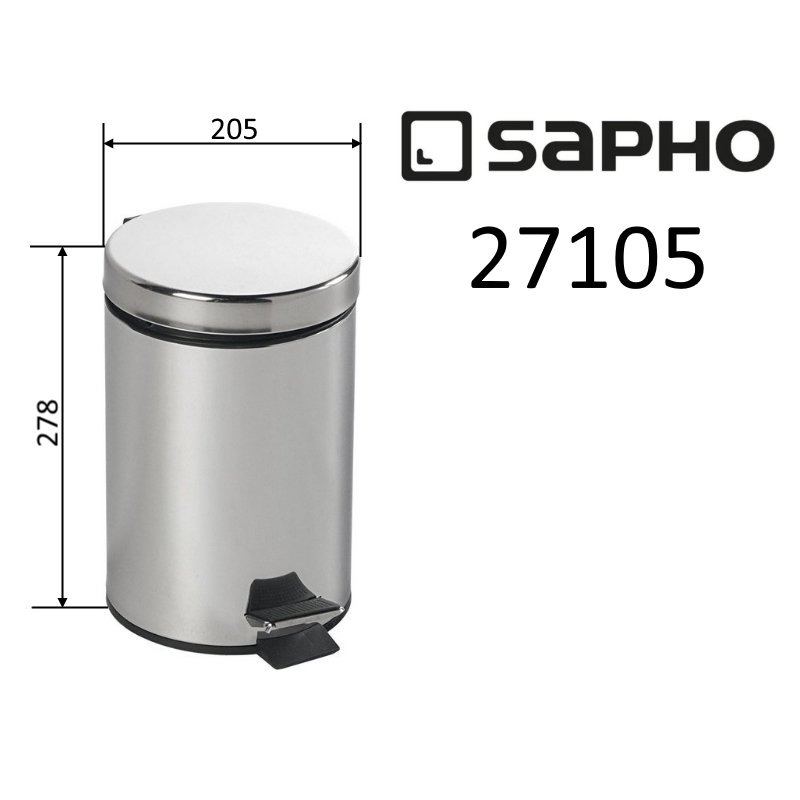 Мусорное ведро Sapho SIMPLE LINE 27105 хром