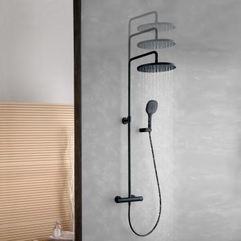 Душевая стойка Kludi Logo dual shower system 6808239-00 черный матовый